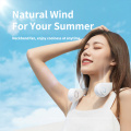 Remax Comfortable to wear Quiet design Twin turbo out of the wind mini rechargable portable neck bladeless fan